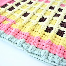Simple Color Blocked Crochet Blanket Pattern - A Free Crochet Pattern - Cross Stitched