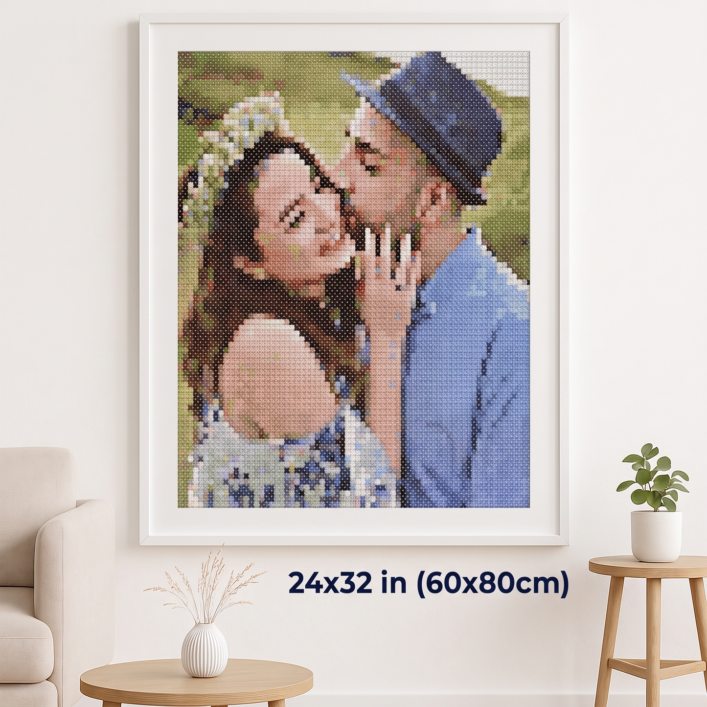 24x32 wall mockup, couple portrait