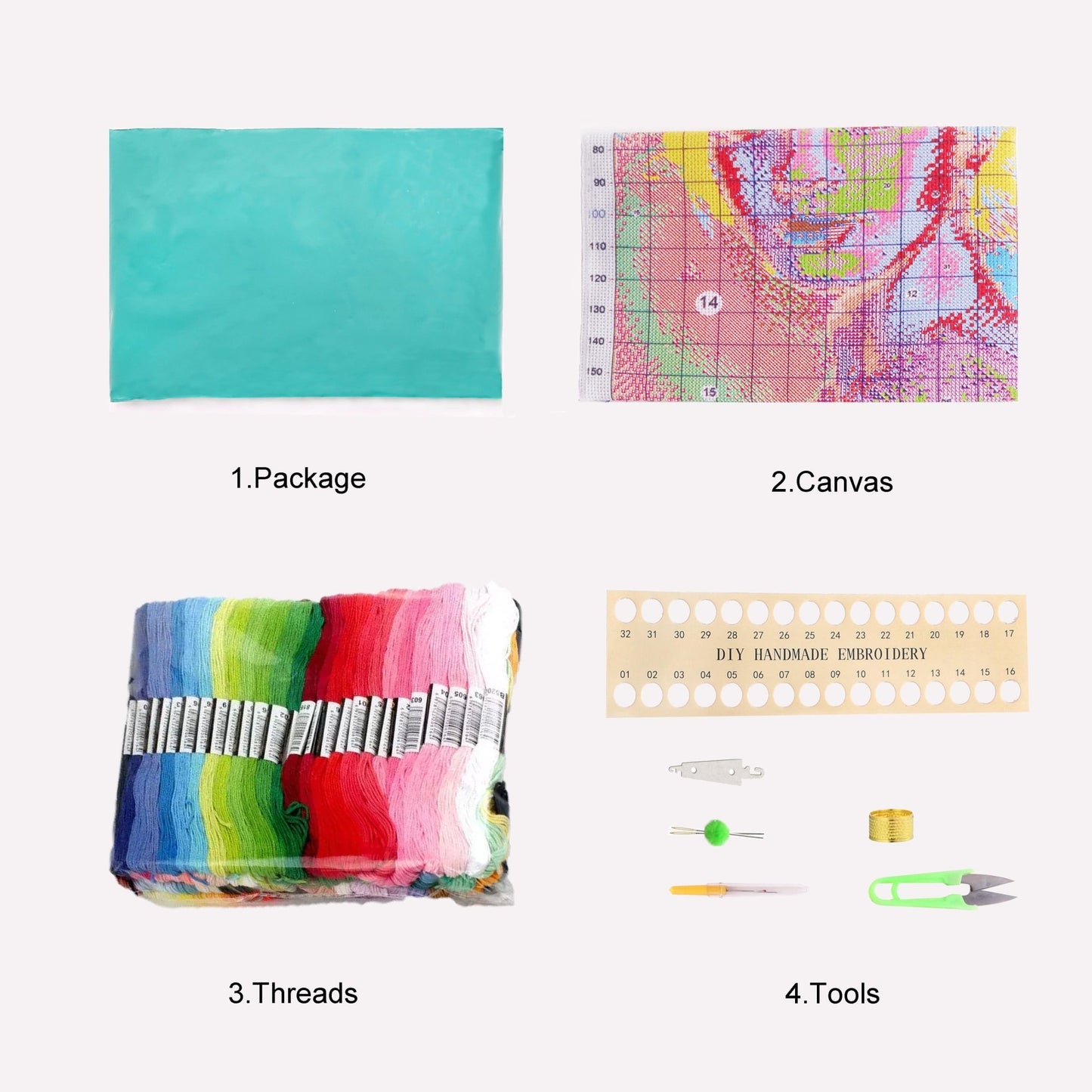 Tableware Macro Silver Cross Stitch Kit - Cross Stitched