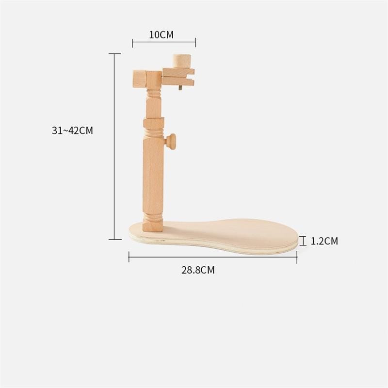 Wooden Embroidery Adjustable Desktop Stand - Cross Stitched