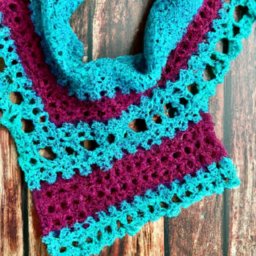 Crochet Mesh Button Scarf Pattern - A Free Crochet Pattern - Cross Stitched