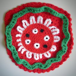 Crochet Pizza Applique Pattern - A Free Crochet Pattern - Cross Stitched