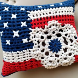 Patriotic Crochet Pillow Pattern - A Free Crochet Pattern - Cross Stitched