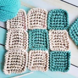 Waffle Stitch Crochet Dishcloth Pattern - A Free Crochet Pattern - Cross Stitched
