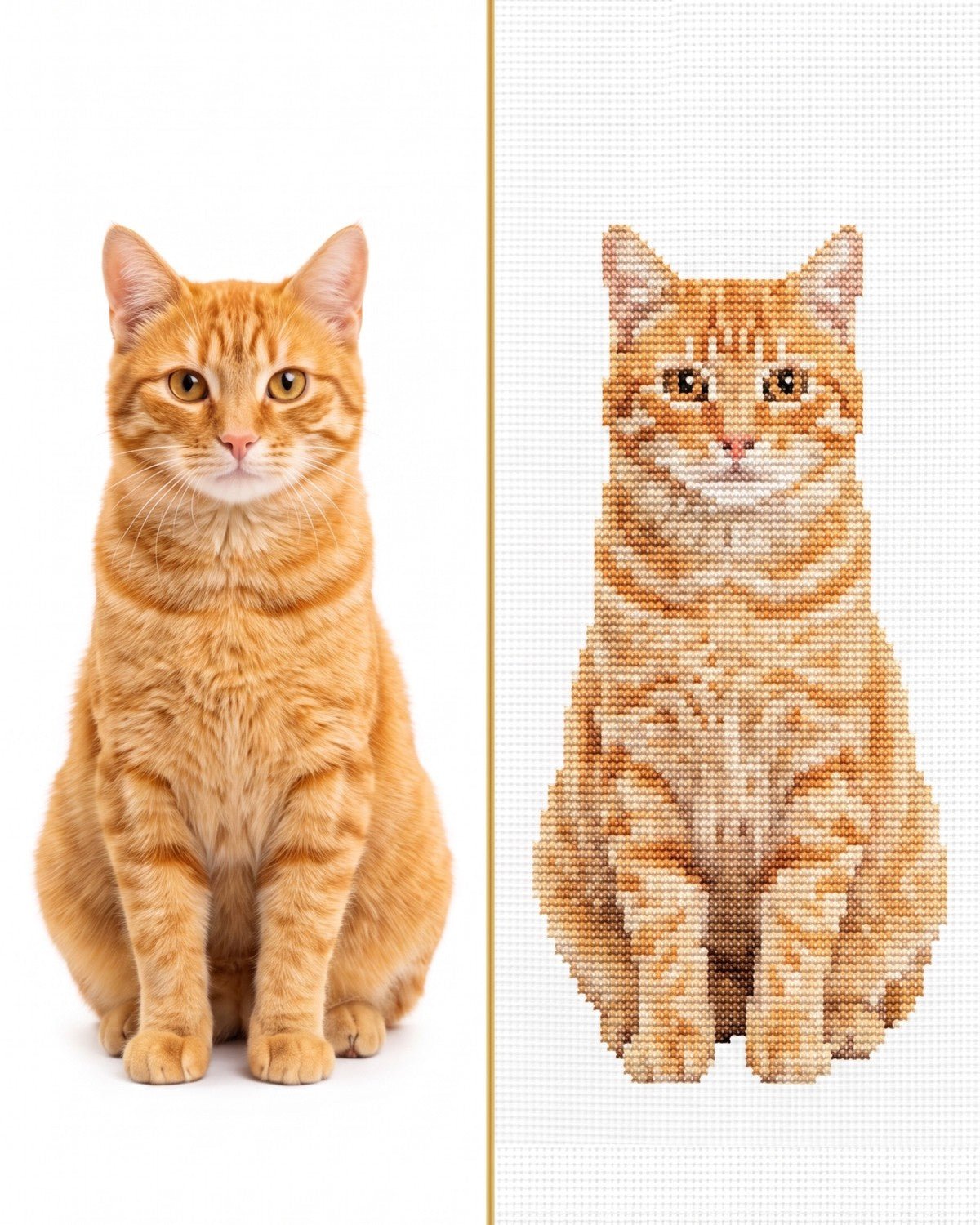Custom Pet Cross Stitch Tapestry Kit | Just Upload Your Own Photo! - Cross Stitched