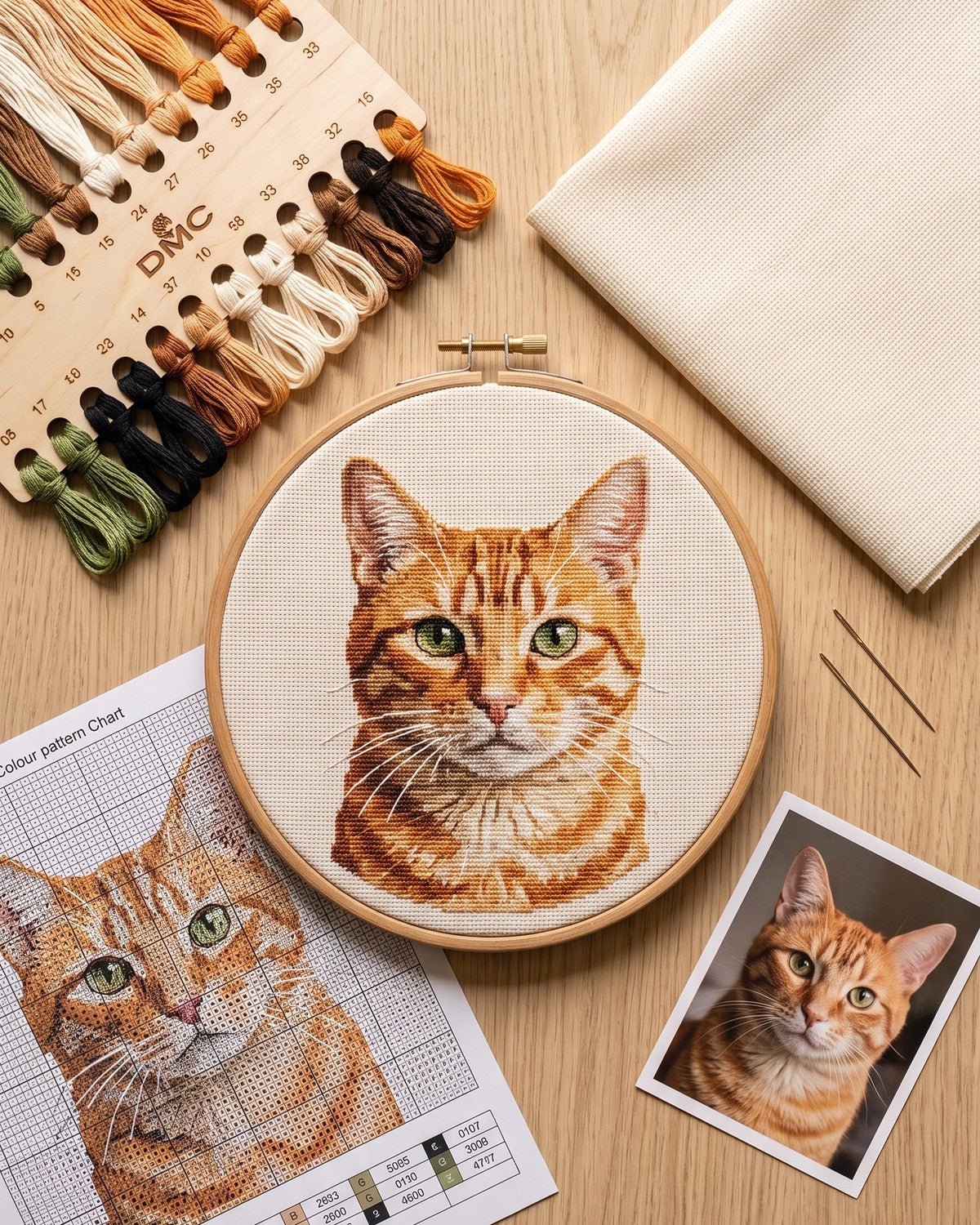 Custom Pet Cross Stitch Tapestry Kit | Just Upload Your Own Photo! - Cross Stitched