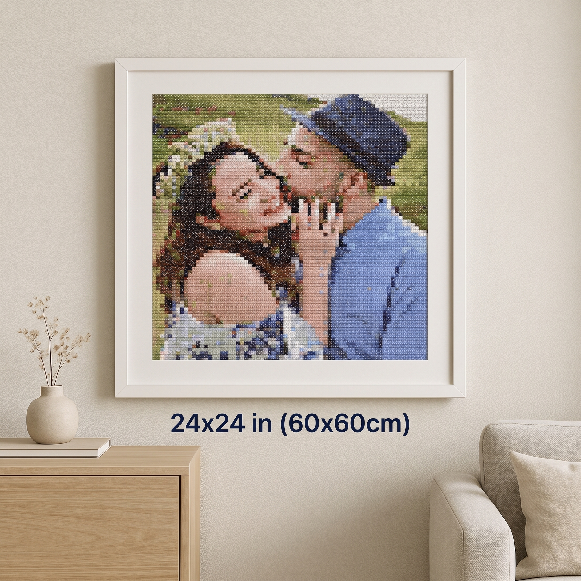 24x24 wall mockup, couple portrait