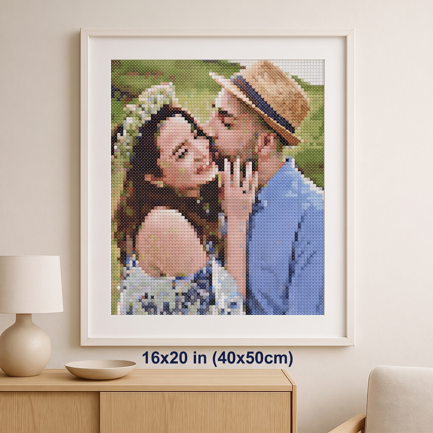 16x20 wall mockup, couple portrait
