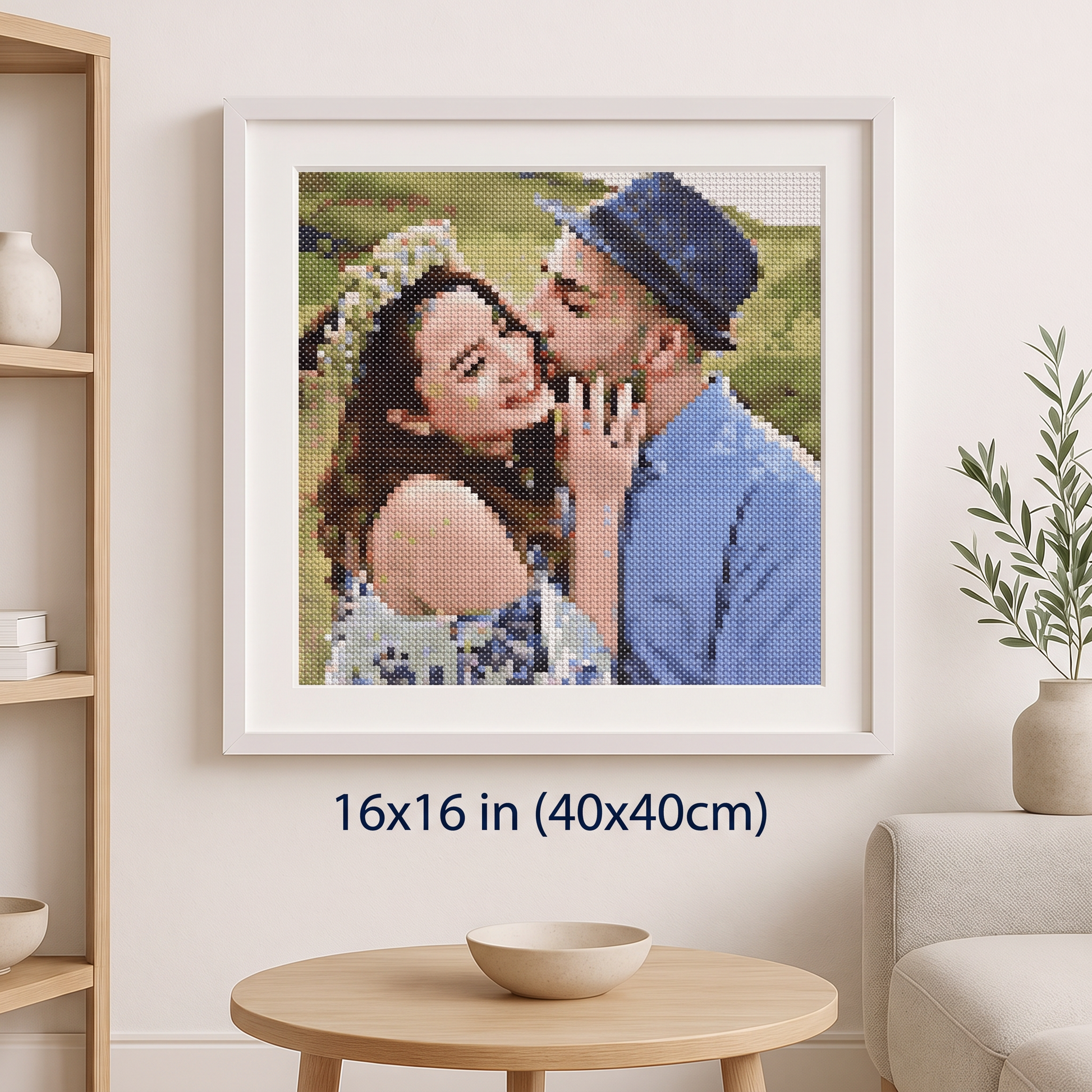 16x16 wall mockup, couple portrait