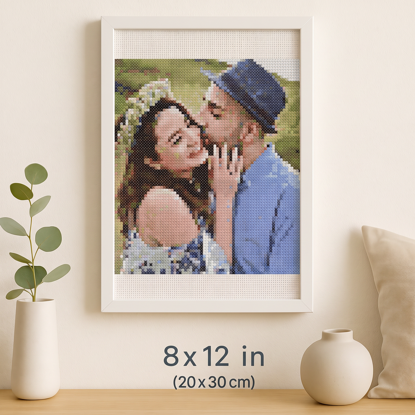 8x12 wall mockup, couple portrait