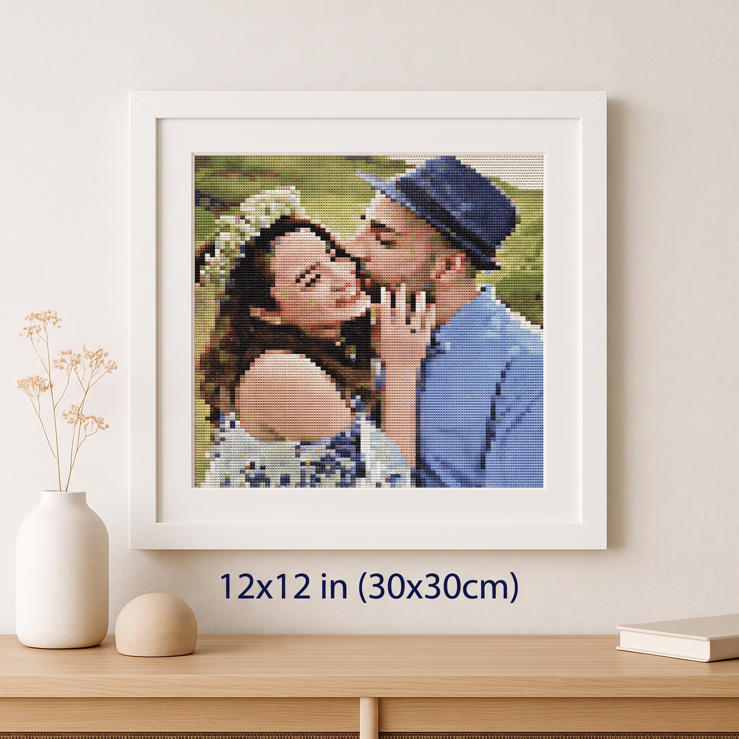 12x12 wall mockup, couple portrait