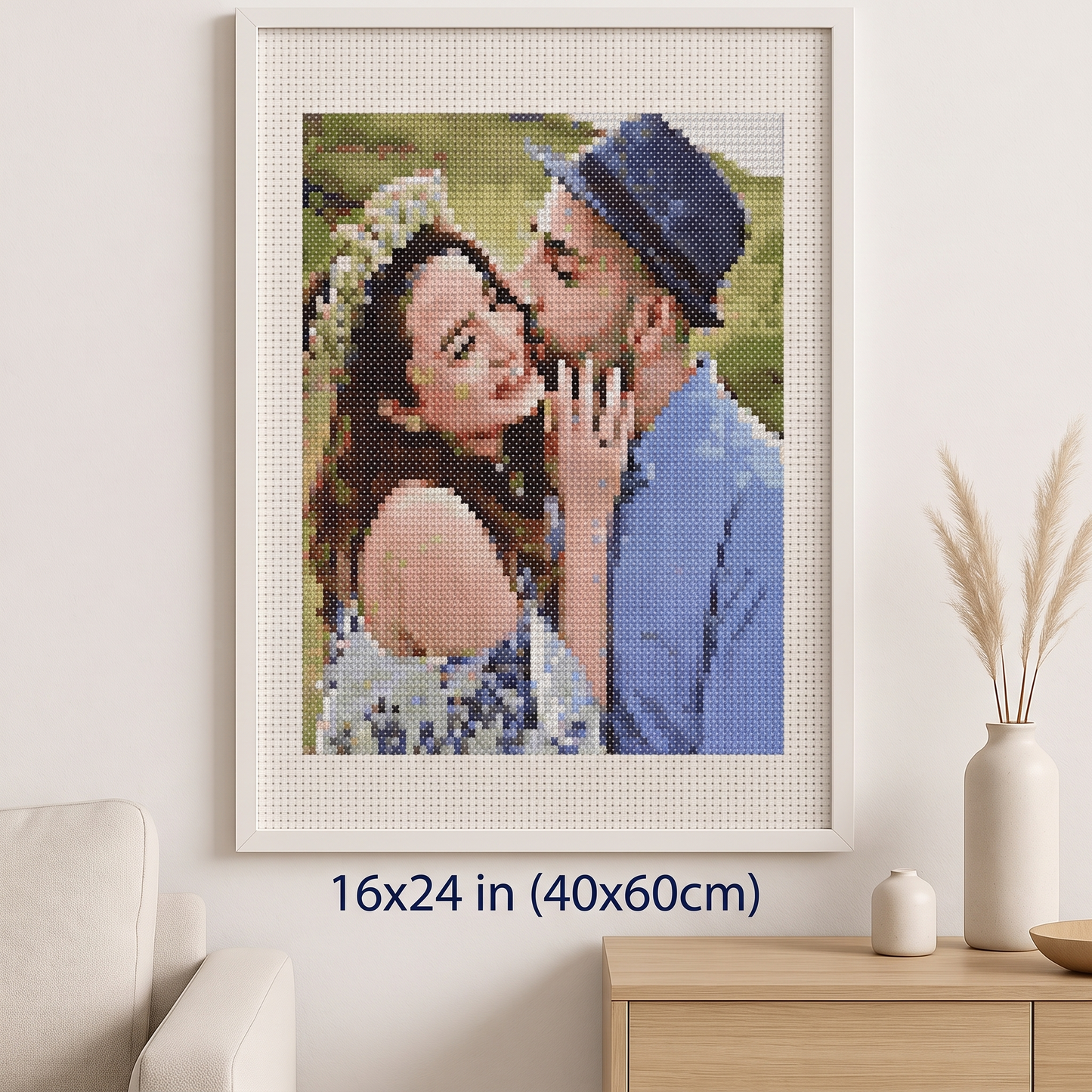 16x24 wall mockup, couple portrait