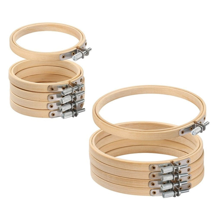 10x Packung Stickrahmen aus Holz 8-30cm