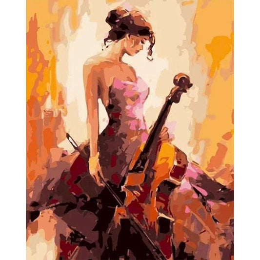 Cross Stitch | A Lady in Cello - Cross Stitched
