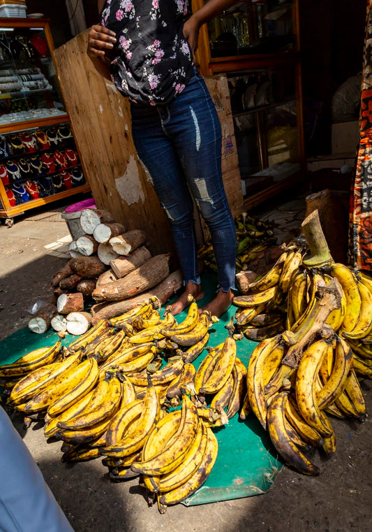 Cross Stitch | Abidjan - Pile Of Yellow Bananas - Cross Stitched