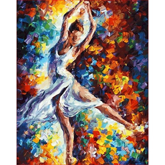 Cross Stitch | Abstract Dancing Ballerina 2 - Cross Stitched