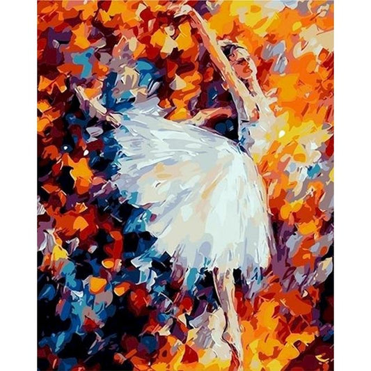 Cross Stitch | Abstract Dancing Ballerina - Cross Stitched