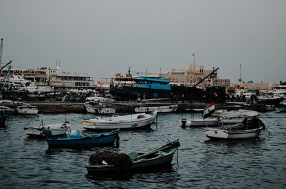 Cross Stitch | Alexandria - Boats And Ships In Sea Under Gray Sky - Cross Stitched