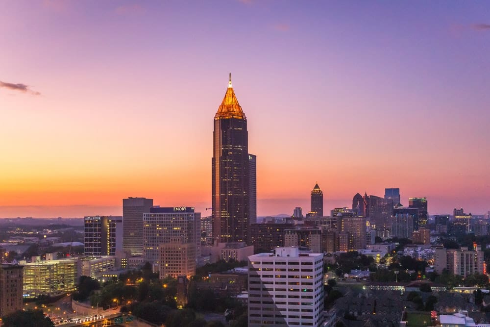 Cross Stitch | Atlanta - Grey High-Rise Building During Daytime - Cross Stitched