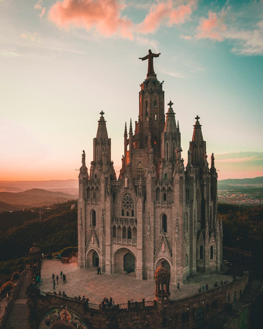 Cross Stitch | Barcelona - Brown Cathedral During Daytime - Cross Stitched