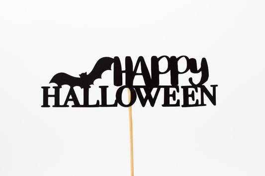 Cross Stitch | Bat - Happy Halloween Signage - Cross Stitched