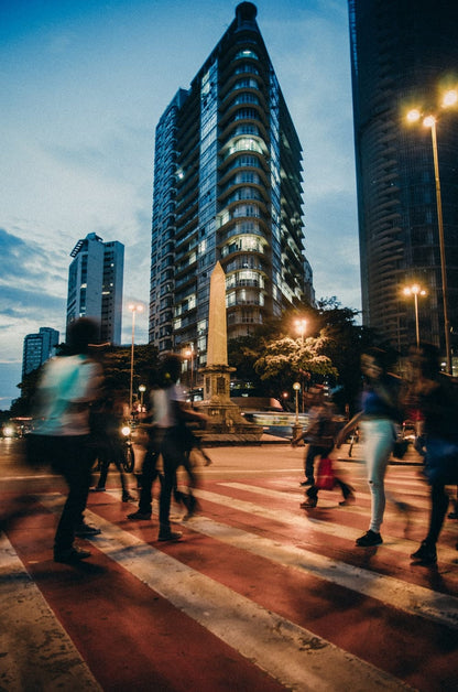 Cross Stitch | Belo Horizonte - People Passing On Pedestrian Lane - Cross Stitched