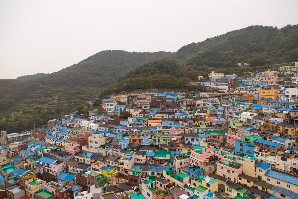 Cross Stitch | Busan - Aerial View Of Buildings - Cross Stitched