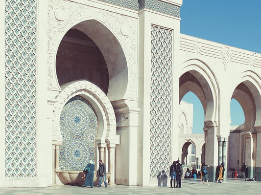 Cross Stitch | Casablanca - People Walking Beside Triumphal Arch - Cross Stitched