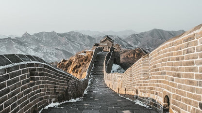 Cross Stitch | Chengde - Brown Wooden Bridge Over River - Cross Stitched