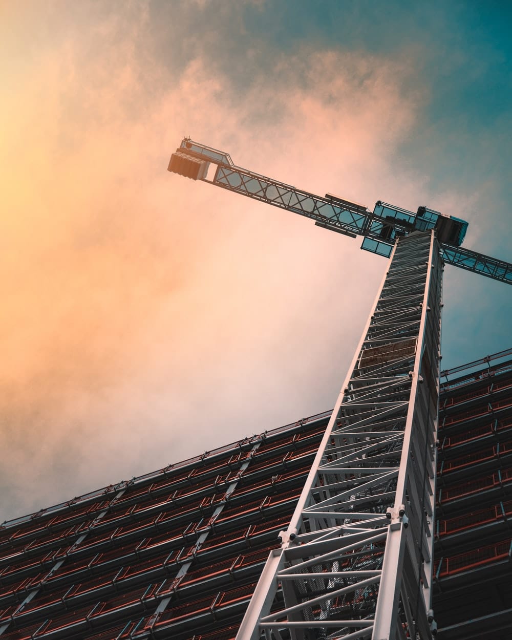 Cross Stitch | Crane - Low Angle Photography Of Gray Tower Crane - Cross Stitched