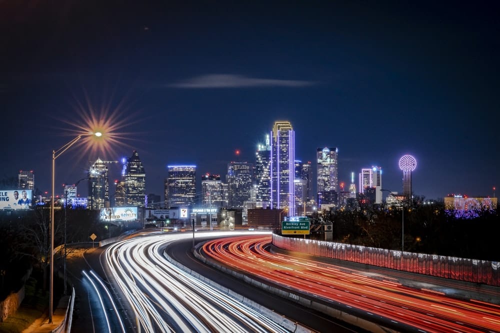 Cross Stitch | Dallas - Time Lapse Photography Of City During Night Time - Cross Stitched