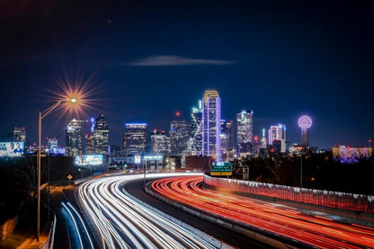 Cross Stitch | Dallas - Time Lapse Photography Of City During Night Time - Cross Stitched