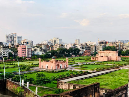 Cross Stitch | Dhaka - Beige Concrete Structure Near Grass Field - Cross Stitched