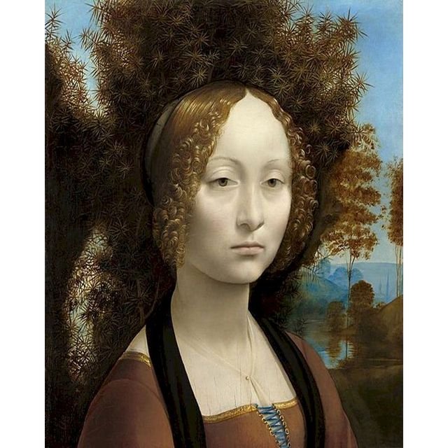 Cross Stitch | Ginevra de Benci - Cross Stitched