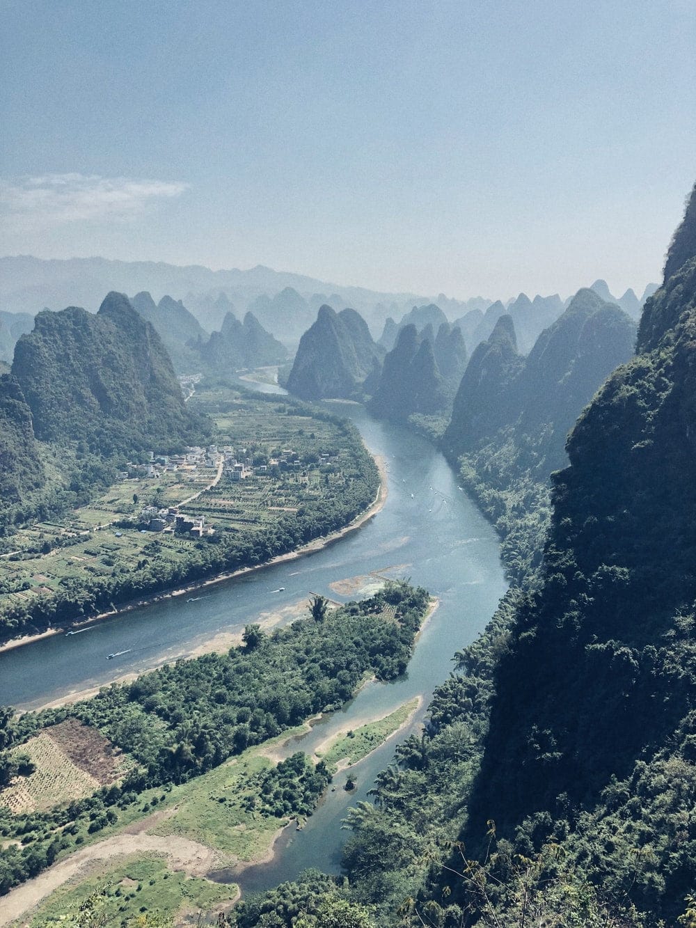 Cross Stitch | Guilin - Trees Near Body Of Water - Cross Stitched