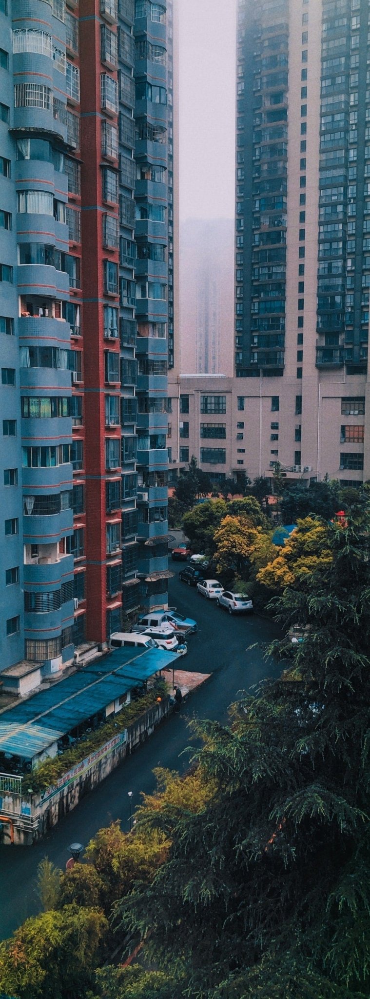 Cross Stitch | Guiyang - Cars Parked Beside High Rise Building During Daytime - Cross Stitched