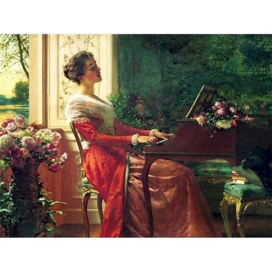 Cross Stitch | Harpsicord Love Song - Cross Stitched
