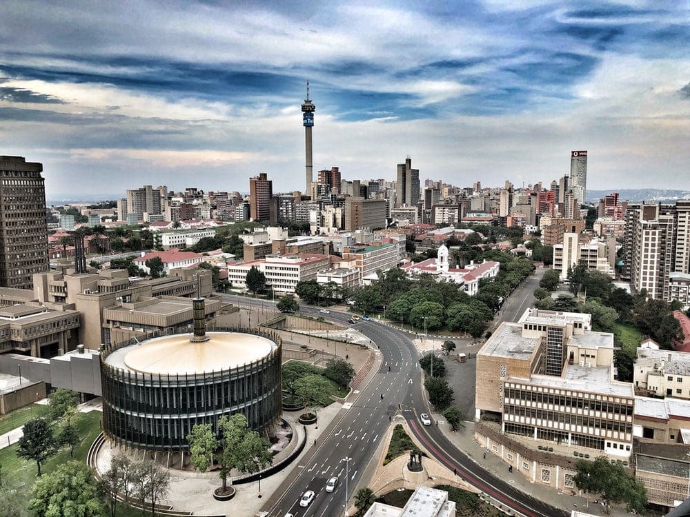 Cross Stitch | Johannesburg - Aerial Photography Of Urban City Skyline During Daytime - Cross Stitched