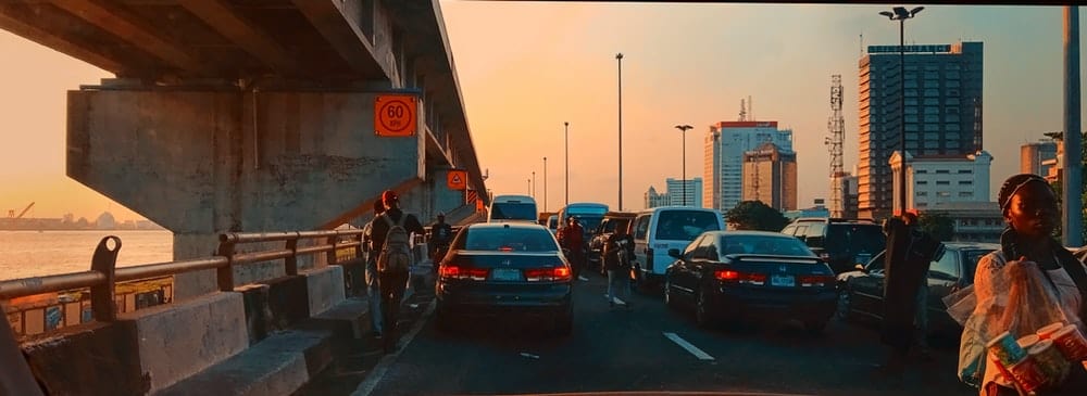 Cross Stitch | Lagos - Cars Parked On Street During Daytime - Cross Stitched