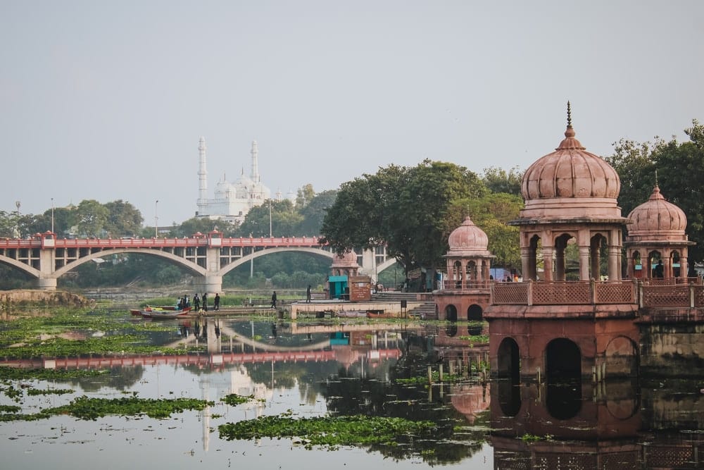 Cross Stitch | Lucknow - Architectural Photography Of Brown Temple - Cross Stitched