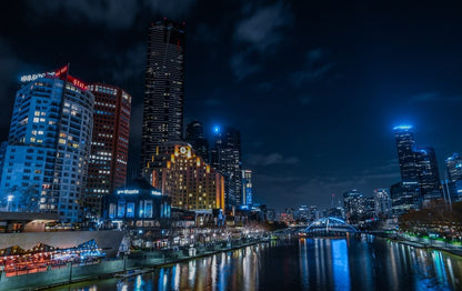 Cross Stitch | Melbourne - Body Of Water Near High-Rise Buildings - Cross Stitched