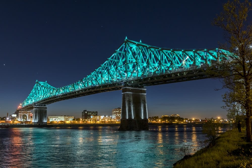 Cross Stitch | Montréal - Worm'S-Eye View Of Bridge - Cross Stitched