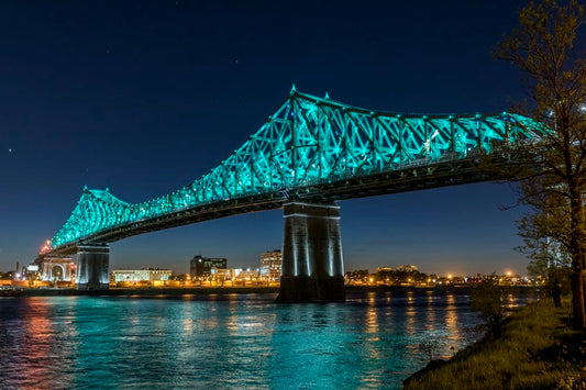 Cross Stitch | Montréal - Worm'S-Eye View Of Bridge - Cross Stitched