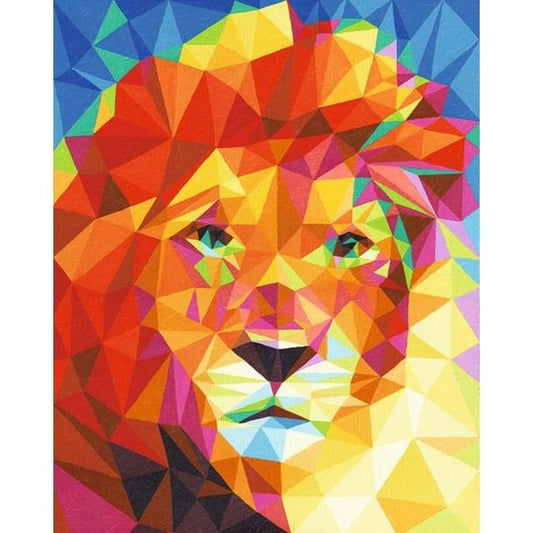 Cross Stitch | Polygonal Art Lion - Cross Stitched