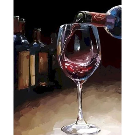 Cross Stitch | Pouring Red Wine - Cross Stitched