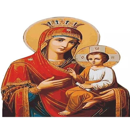 Cross Stitch| Religious Mother and Child - Cross Stitched