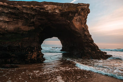 Cross Stitch | Santa Cruz - Photo Of Rock Formation Near Shoreline During Daytime - Cross Stitched