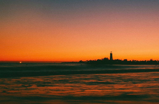 Cross Stitch | Santa Cruz - Silhouette Of Lighthouse During Sunset - Cross Stitched