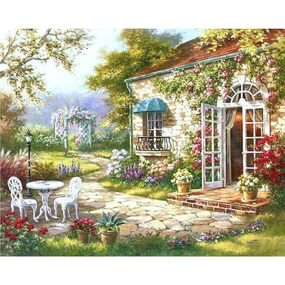 Cross Stitch | Spring Patio - Cross Stitched