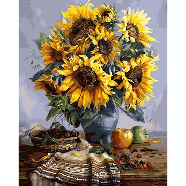 Cross Stitch | Sunflower Bouquet - Cross Stitched